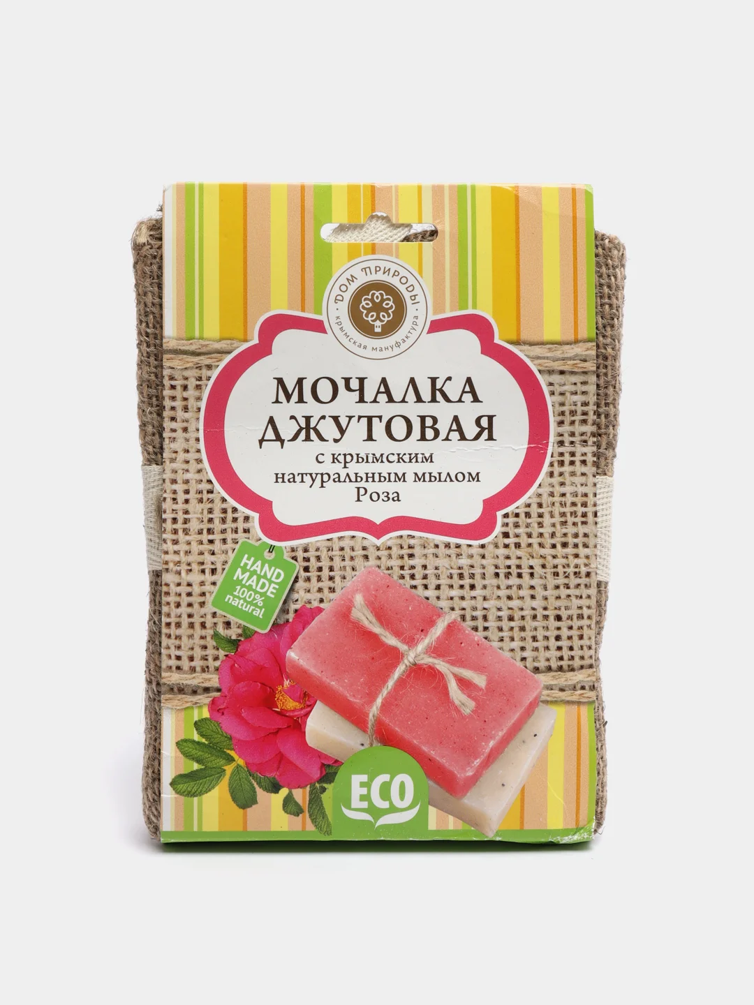 Мочалка джутовая с натуральным мылом Дом Природы, 100г