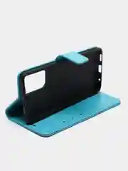 Голубой кожаный PU чехол книжка Xiaomi Redmi Note 10 Pro, Note 10 Pro Max