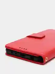 Алый кожаный PU чехол книжка Xiaomi Redmi Note 10 Pro, Note 10 Pro Max