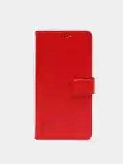 Алый кожаный PU чехол книжка Xiaomi Redmi Note 10 Pro, Note 10 Pro Max