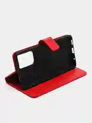 Алый кожаный PU чехол книжка Xiaomi Redmi Note 10 Pro, Note 10 Pro Max