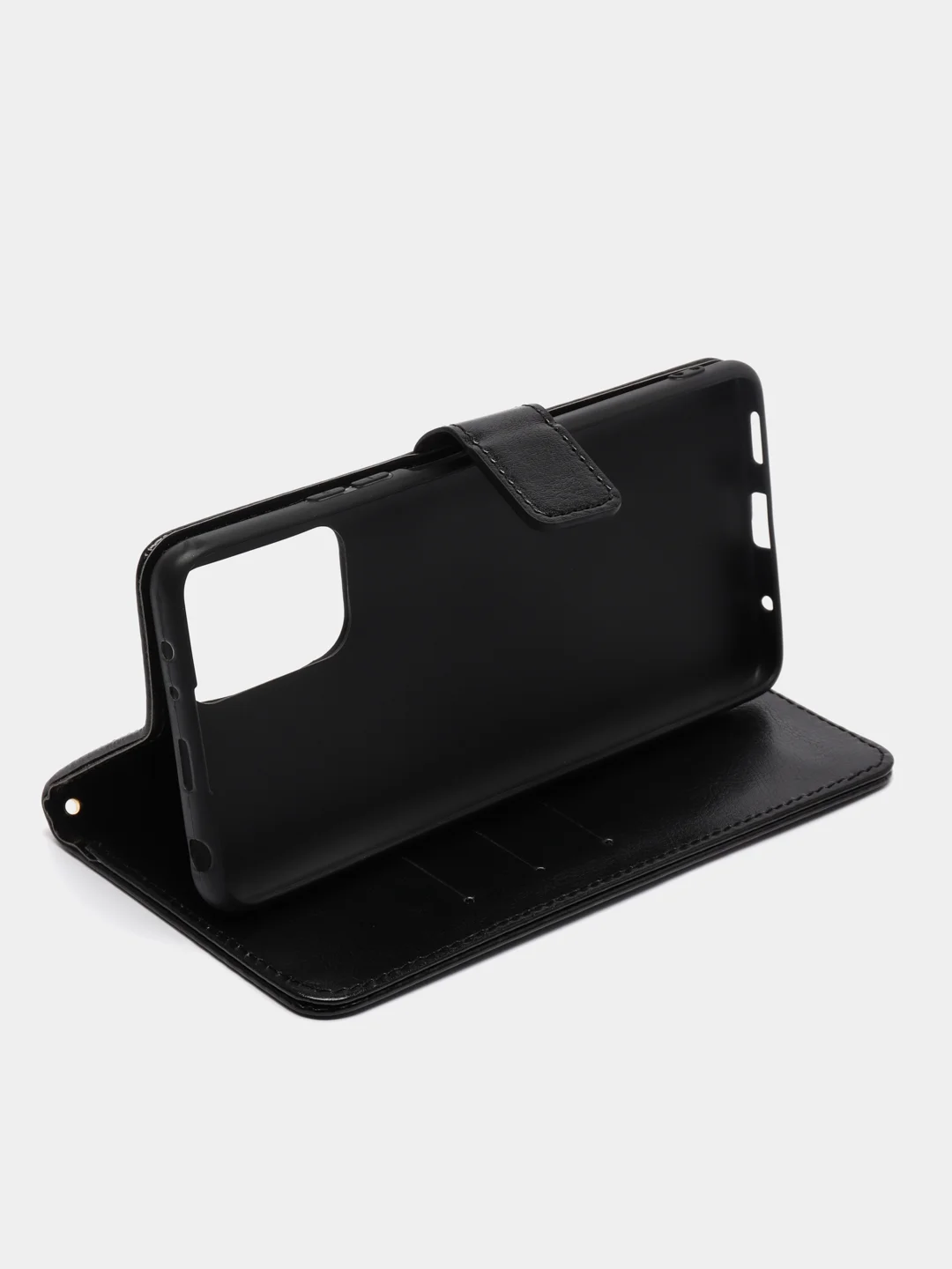 Черный кожаный PU чехол книжка Xiaomi Redmi Note 10 Pro, Note 10 Pro Max