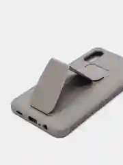 Серый чехол Samsung Galaxy A02, Самсунг Галакси А02 силиконовый рифленый с подставкой
