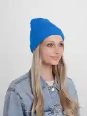 Голубой шапка-бини, унисекс