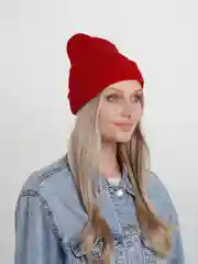 Бордовый шапка-бини, унисекс