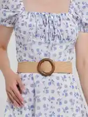 Хаки ремень холщовый, с пряжкой из дерева