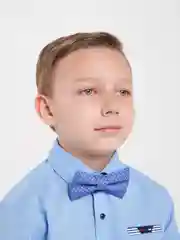 Голубой галстук-бабочка, детский, с узорами