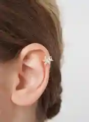 Горчичный серьги-каффы из серебра