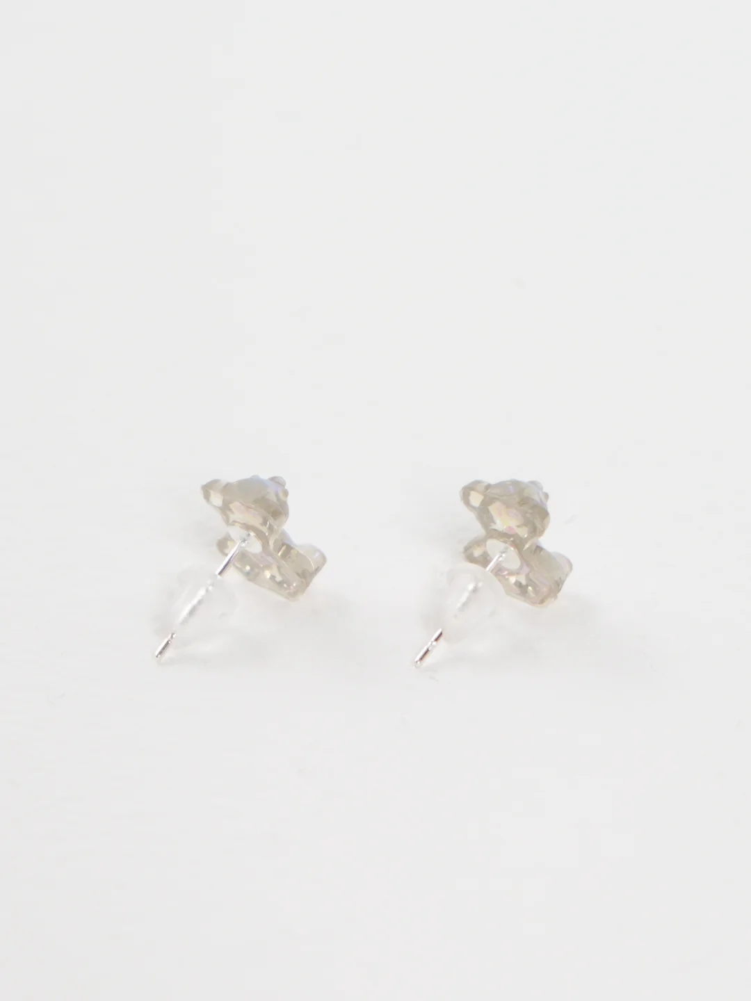 Серый серьги "Мишки", 1 см