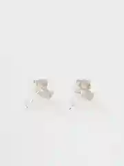 Серый серьги "Мишки", 1 см