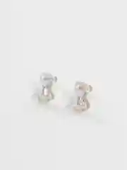 Серый серьги "Мишки", 1 см