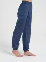 Синий меланж брюки домашние, женские