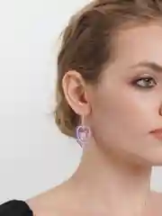 Серьги "Сердце с медведем"