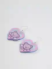 Серьги "Сердце с медведем"