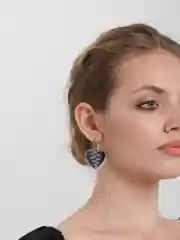 Серьги "Сердце" черные