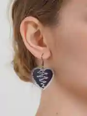Серьги "Сердце" черные