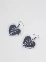 Серьги "Сердце" черные