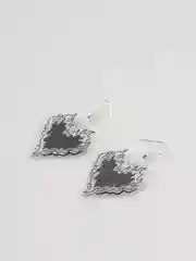 Серьги "Сердце", черные
