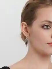 Серьги "Сердце", черные