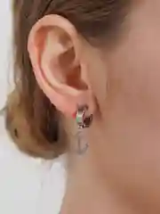 Серый металлик серьги унисекс, 1 штука