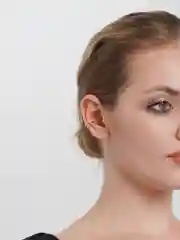 Золотой серьги каффы двойные со стразами