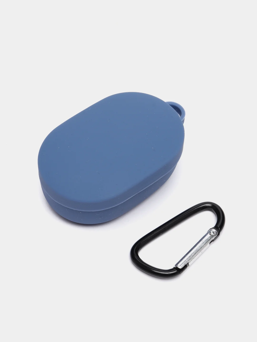 Синий меланж чехол для наушников Xiaomi Airdots силиконовый+карабин