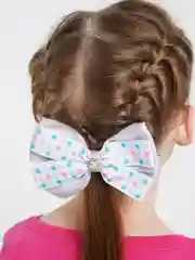 Серый бант школьный