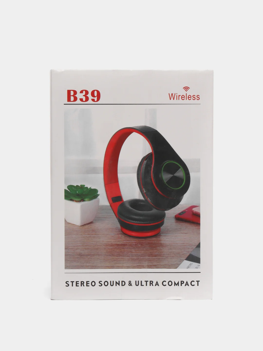 Белый наушники беспроводные, со светодиодной подсветкой, Bluetooth B39  Wireless