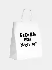 Пакет подарочный с приколами, крафт, 24 х 14 х 30 см