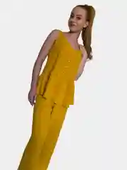 Костюм женский летний, широкие штаны, кюлоты и топик