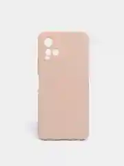 Коралловый меланж чехол с защитой камеры и бархатом внутри Vivo Y21