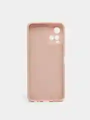 Коралловый меланж чехол с защитой камеры и бархатом внутри Vivo Y21
