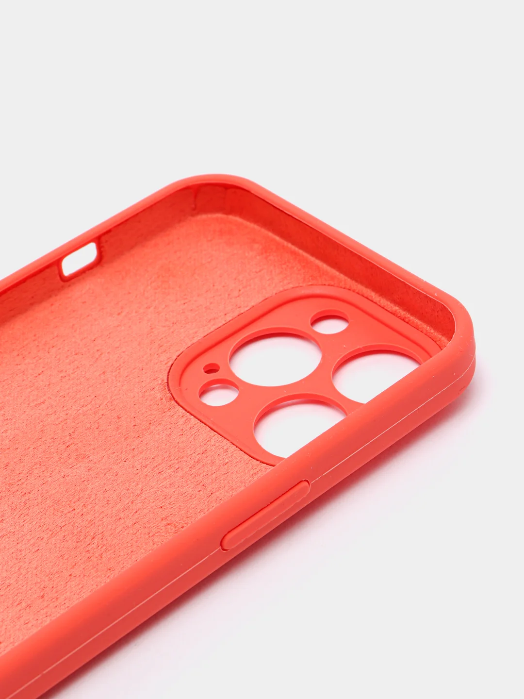 Коралловый чехол Silicone Case для iPhone 13 Pro, с защитой камеры, закрытый низ