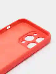 Коралловый чехол Silicone Case для iPhone 13 Pro, с защитой камеры, закрытый низ