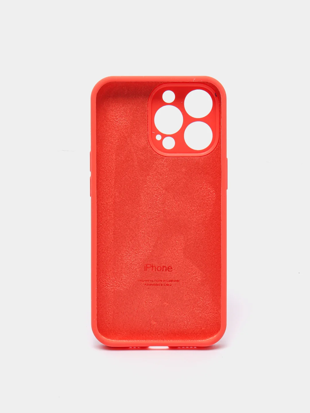 Коралловый чехол Silicone Case для iPhone 13 Pro, с защитой камеры, закрытый низ