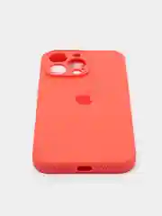 Коралловый чехол Silicone Case для iPhone 13 Pro, с защитой камеры, закрытый низ