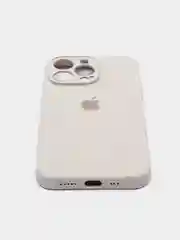 Светло-бежевый чехол Silicone Case для iPhone 13 Pro, с защитой камеры, закрытый низ