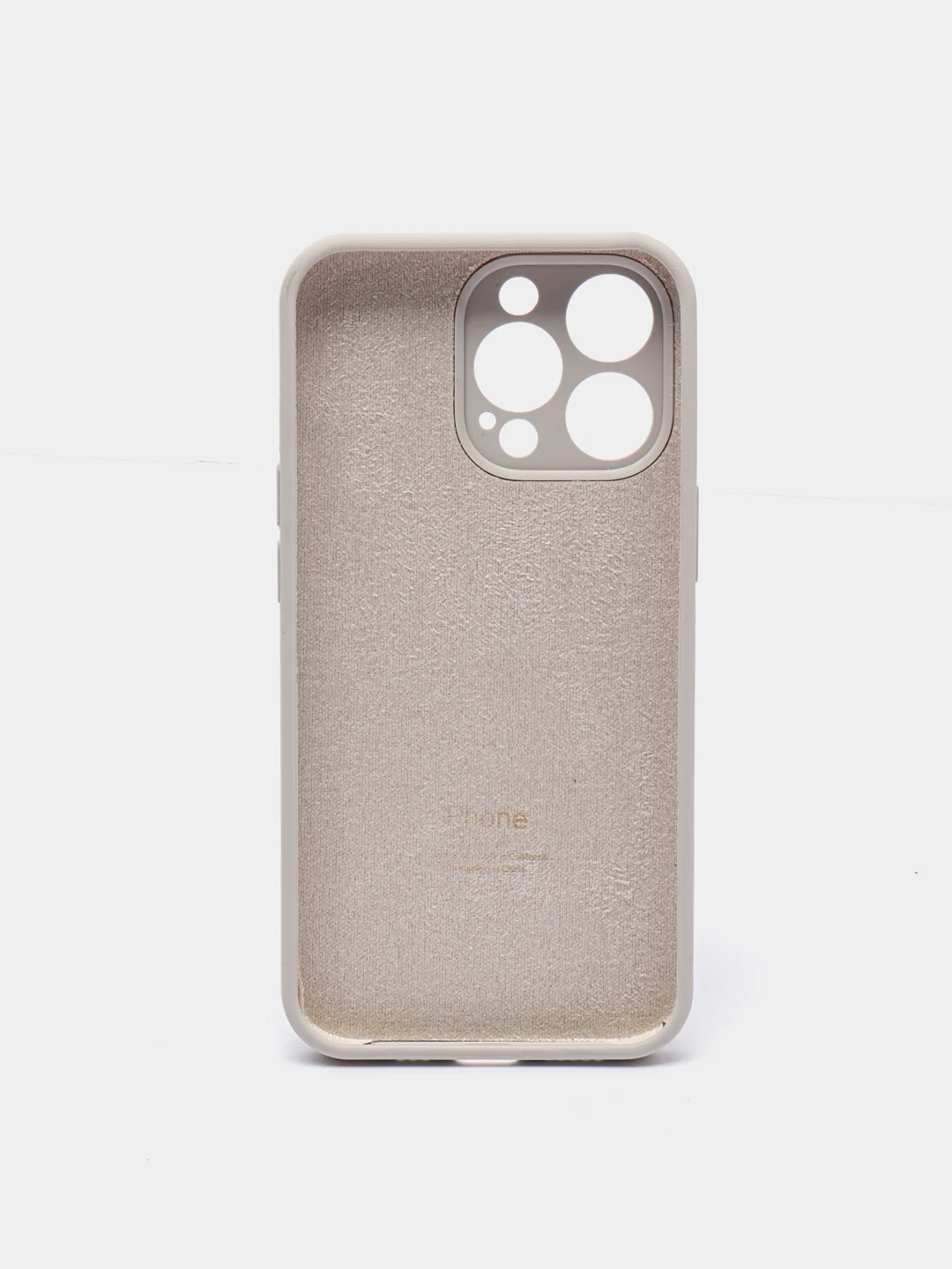 Светло-бежевый чехол Silicone Case для iPhone 13 Pro, с защитой камеры, закрытый низ