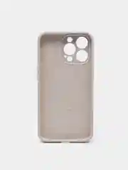 Светло-бежевый чехол Silicone Case для iPhone 13 Pro, с защитой камеры, закрытый низ