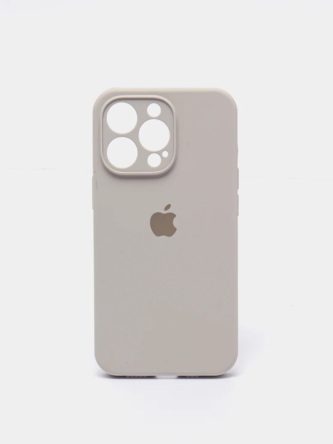 Светло-бежевый чехол Silicone Case для iPhone 13 Pro, с защитой камеры, закрытый низ