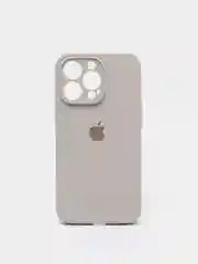 Светло-бежевый чехол Silicone Case для iPhone 13 Pro, с защитой камеры, закрытый низ