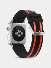 Красный ремешок для Apple Watch 42 мм. двухцветный с полоской