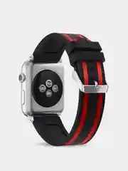 Багровый ремешок для Apple Watch 42 мм. двухцветный с полоской