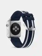 Белый ремешок для Apple Watch 42 мм. двухцветный с полоской