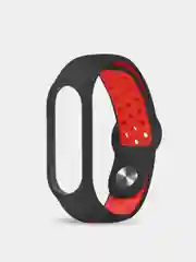 Красный силиконовый ремешок Xiaomi 3/4 черный с цветной вставкой