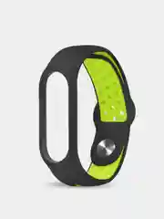 Лайм силиконовый ремешок Xiaomi 3/4 черный с цветной вставкой