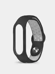 Белый силиконовый ремешок Xiaomi 3/4 черный с цветной вставкой