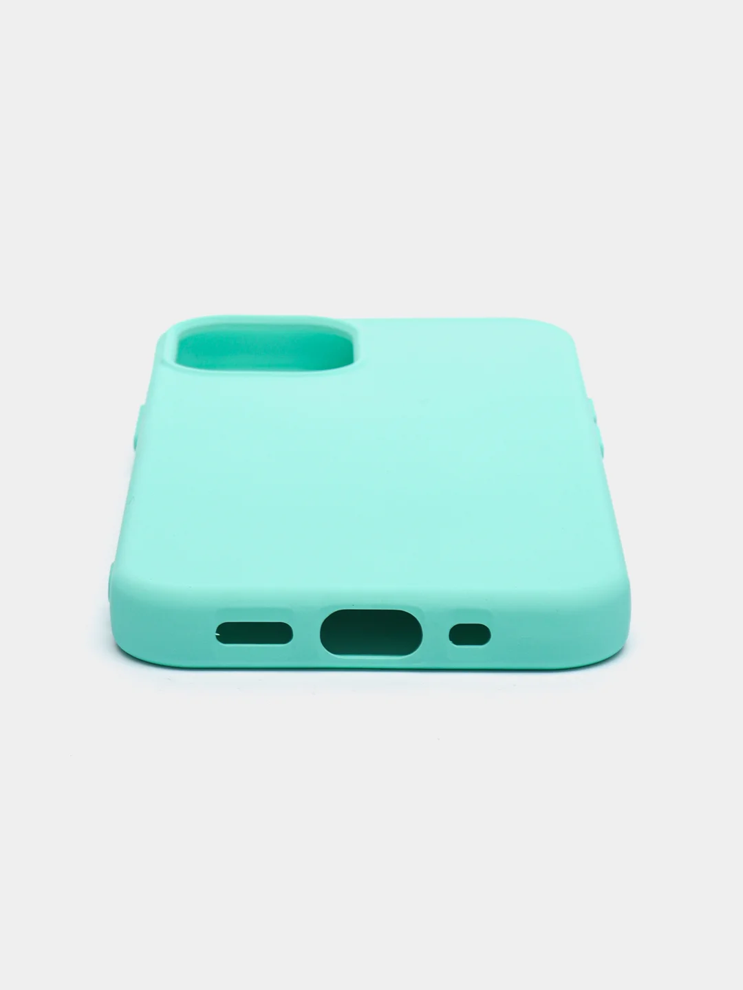 Бирюзовый чехол Apple iPhone 12 mini (5.4") silicone case силиконовый с закрытым низом бархат внутри