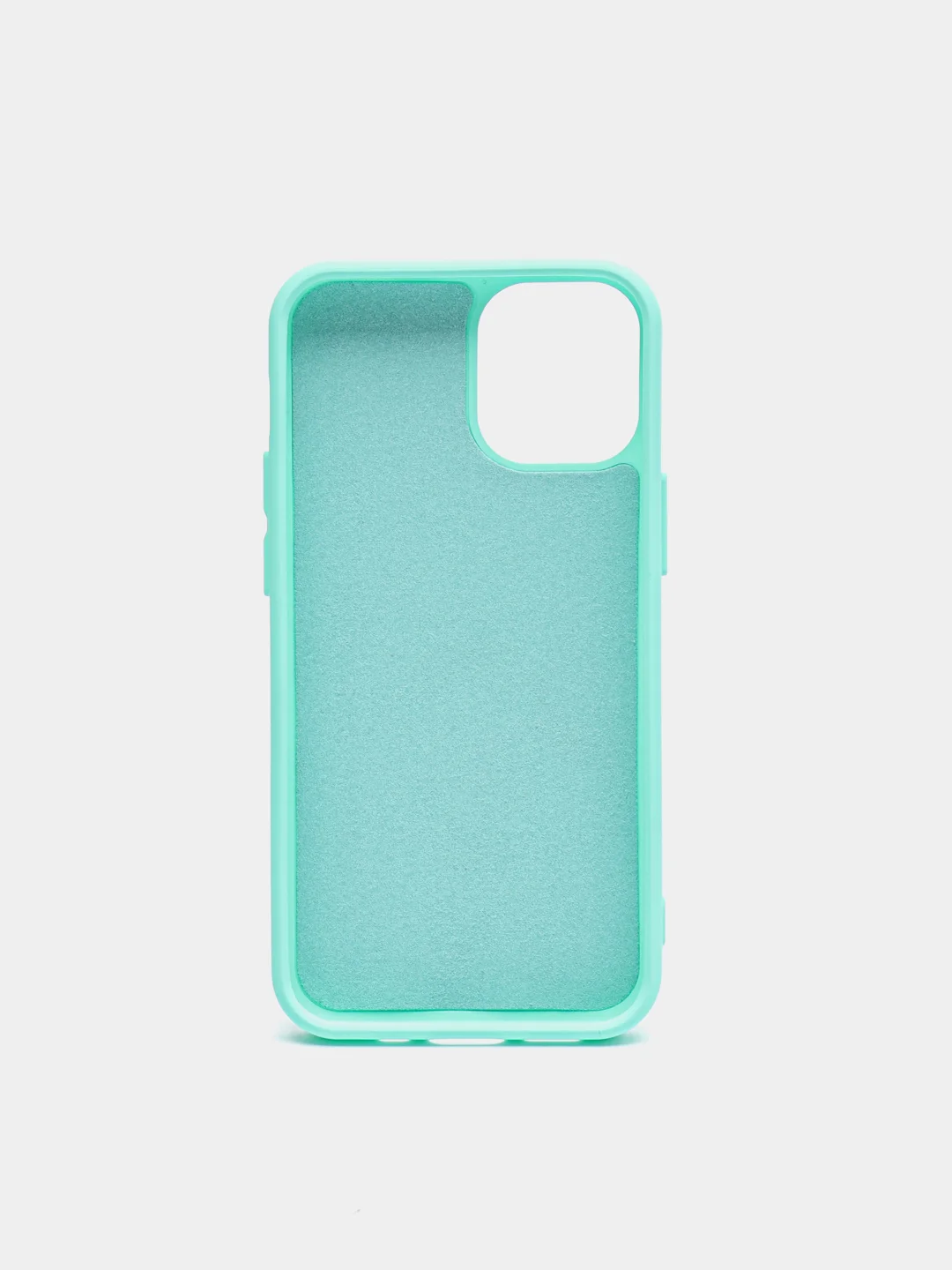 Бирюзовый чехол Apple iPhone 12 mini (5.4") silicone case силиконовый с закрытым низом бархат внутри