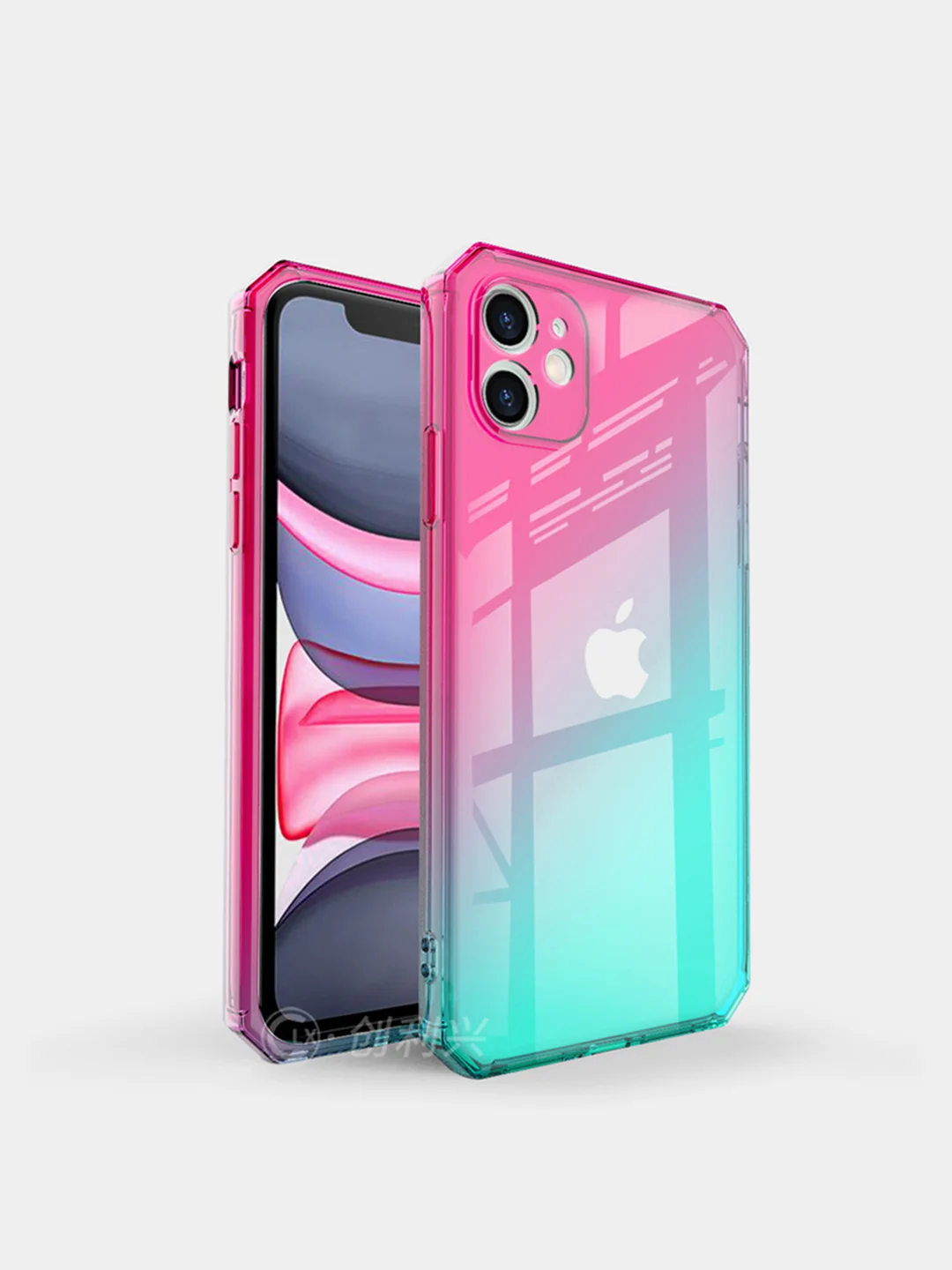 Зеленый чехол прозрачный iPhone XR 11 12 13 14 15 Pro Max mini 7 8 Plus X/XS айфон про макс